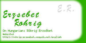 erzsebet rohrig business card